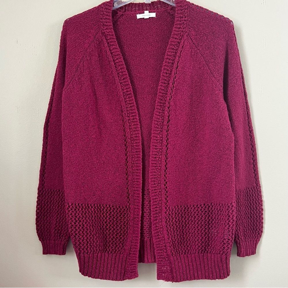 Maurices Women's Burgundy Red Open Front Cardigan Sweater SZ XS